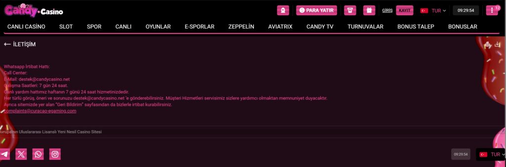 candycasino iletişim
